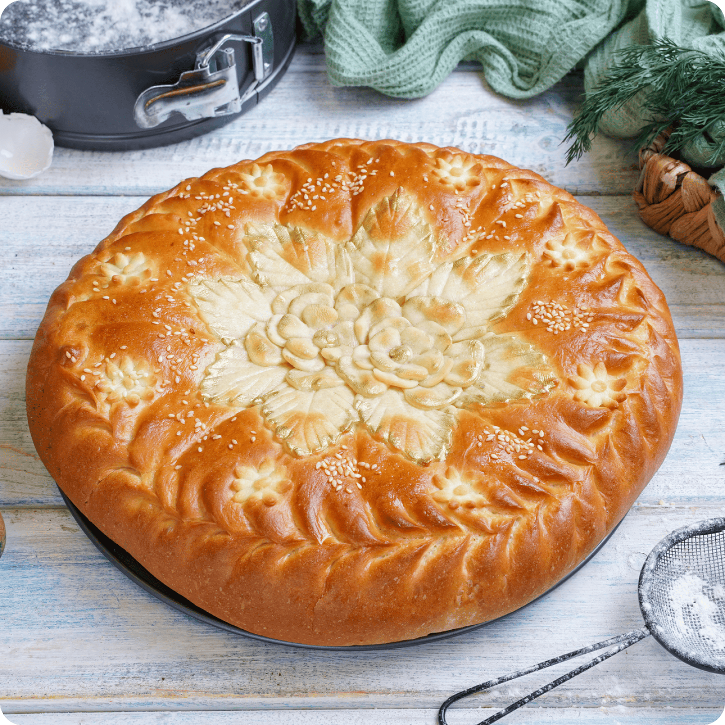 Пирог с капустой и яйцом